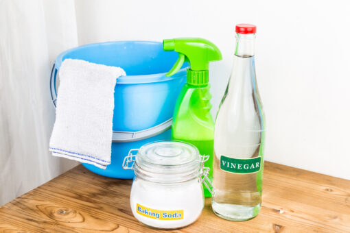 Baking soda with vinegar, natural mix for effective house cleaning